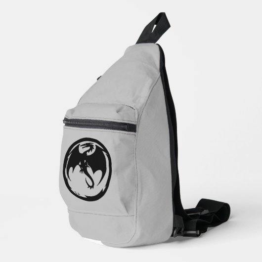 sac à dos à sling gris Dragon noir (Coin droit)