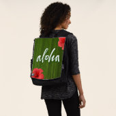 Sac À Dos Aloha Ti Leaf Hibiscus Calligraphie Hawaii Green (Porté)