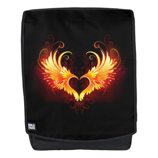 Sac À Dos Angel Fire Heart with Wings (Devant)