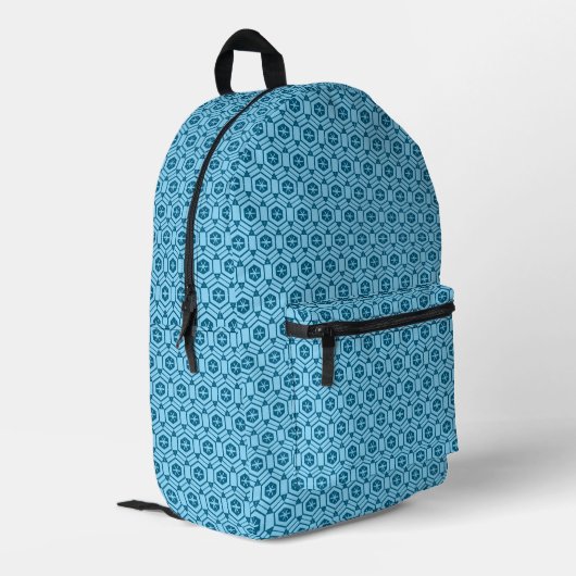 Sac à dos (ao) - Formes géométriques en bleus (Coin arrière gauche)
