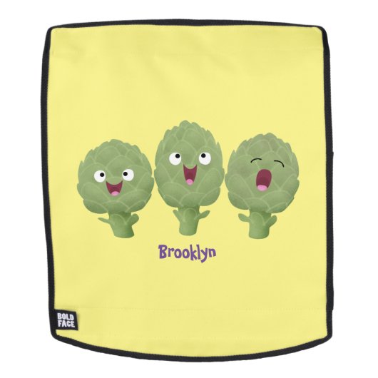 Sac À Dos Artichauts chantants mignons dessin animé végétal (Devant amovible)