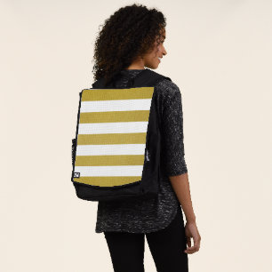 Sac À Dos Bandes d'or, Blancs, Motif rayé