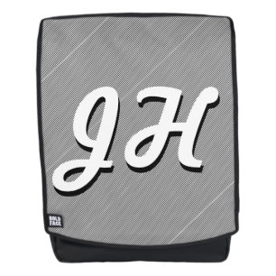 Sac À Dos Bandes minces en noir et blanc Initiales retro-s