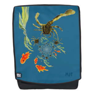 Sac À Dos Bassin de roche Crabs drôles, poissons Personnalis