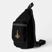Sac à dos besace noir Gold Thor Hammer (Coin droit)