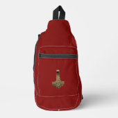 Sac à dos besace rouge Gold Thor Hammer (Recto)