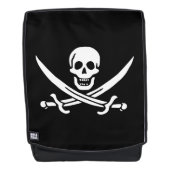 Sac À Dos Blanc, Drapeau Pirate Calico Jack, Crâne & Cutlass (Devant)