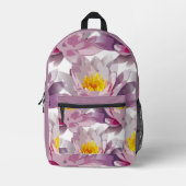 Sac à dos blanc Lavande Fleurs (Recto)