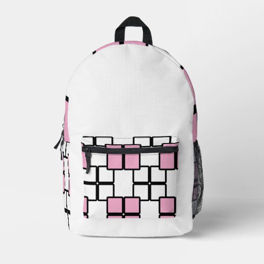 Sac à dos blanc moderne avec rose clair et noir (Recto)