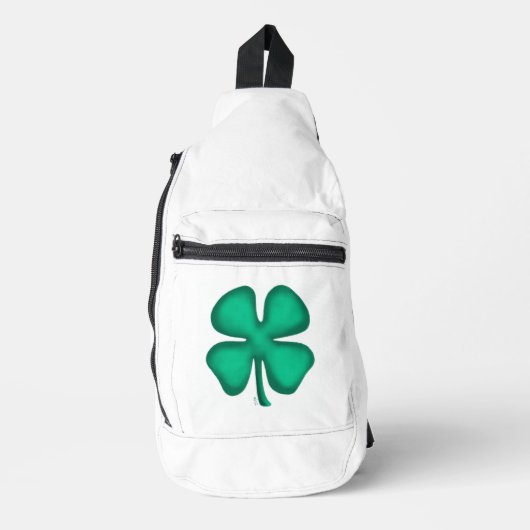 Sac à dos blanc Trèfle irlandais Lucky 4 Leaf (Recto)