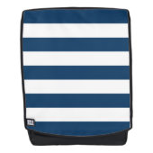 Sac À Dos Bleu de marine, Blancs, Motif rayé (Devant)