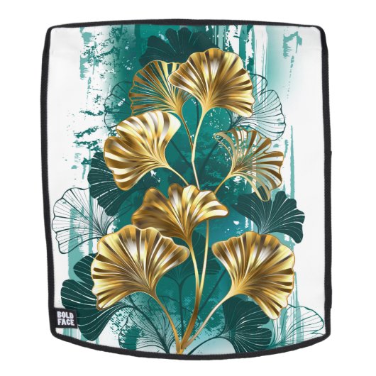 Sac À Dos Branche avec Feuilles d'or Ginko Biloba (Devant amovible)