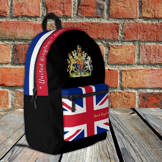 sac à dos British Flag, Royaume-Uni, noir