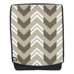 Sac À Dos Brun moderne, beige, motif blanc de Chevron