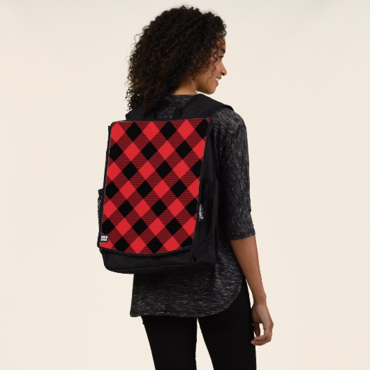 Sac À Dos Buffalo Plaid Red Black Check (Porté)