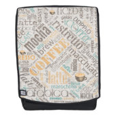 Sac À Dos Café sur Burlap Word Cloud Turquoise ID283 (Devant)