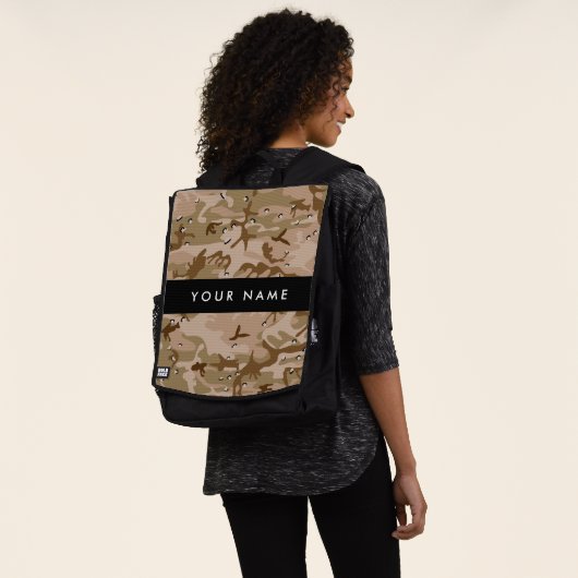 Sac À Dos Cailloux de camouflage du désert, Votre nom, Perso (Porté)