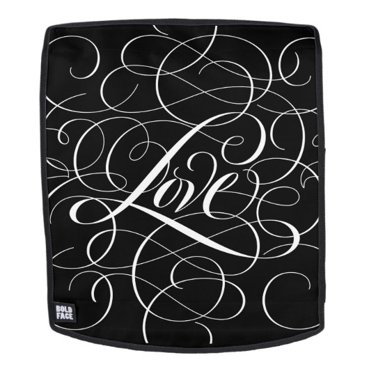 Sac À Dos Calligraphie d'amour fleurie blanche (Devant amovible)