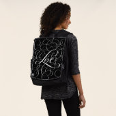 Sac À Dos Calligraphie d'amour fleurie blanche (Porté)