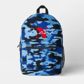 Sac à dos Camo bleu et noir - Nom/Logo personnalis (Recto)