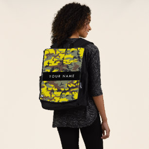 Sac À Dos Camouflage jaune et marron Personnalisez votre nom