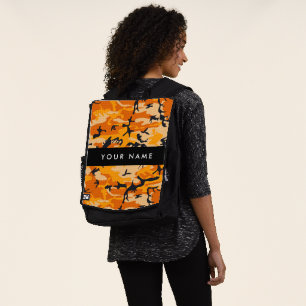 Sac À Dos Camouflage Orange Personnaliser votre nom