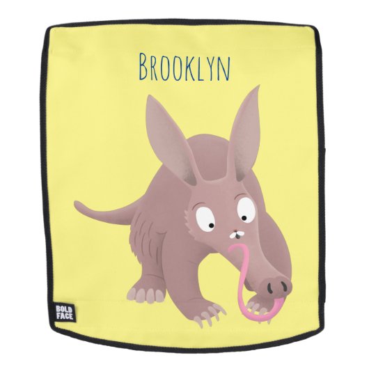 Sac À Dos Caricature amusante de Aardvark (Devant amovible)
