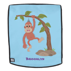 Sac À Dos Caricature de bébé orangoutan joyeux