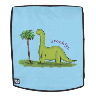 Sac À Dos Caricature de dinosaure de brontosaurus vert migno