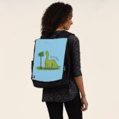 Sac À Dos Caricature de dinosaure de brontosaurus vert migno (Porté)