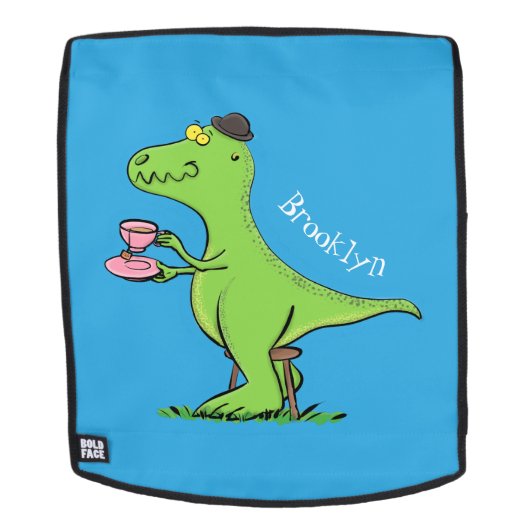 Sac À Dos Caricature de dinosaure vert t rex (Devant amovible)