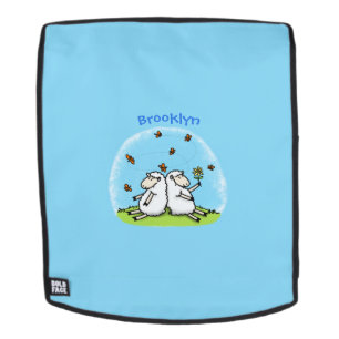 Sac À Dos Caricature de moutons mignons amis et papillons
