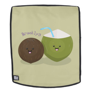 Sac À Dos Caricature de noix de coco kawaii joyeux