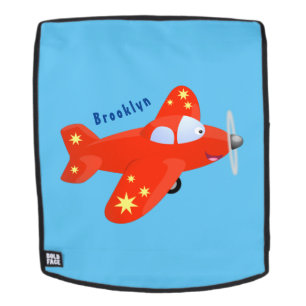 Sac À Dos Caricature de vol d'avion rouge mignon