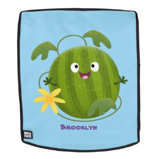 Sac À Dos Caricature joli et souriant de pastèque (Devant amovible)