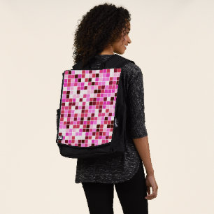 Sac À Dos Carreaux de Piscine, Carreaux de Mosaïque Roses, M