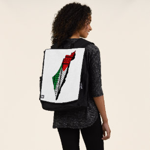 Sac À Dos Carte de Palestine avec drapeau et Motif Keffiyeg