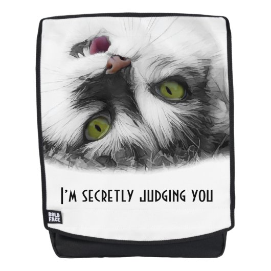 Sac À Dos Chat drôle élégant personnalisable (Devant)