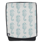 Sac À Dos Chevaux de mer tropicaux, Motif hippocampe - gris  (Devant)