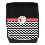 Sac à dos Chevron noir/blanc monogramme (Devant)