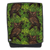 Sac À Dos Chouettes dans le chêne, vert et marron (Devant)