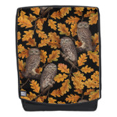 Sac À Dos Chouettes d'automne sur noir (Devant)