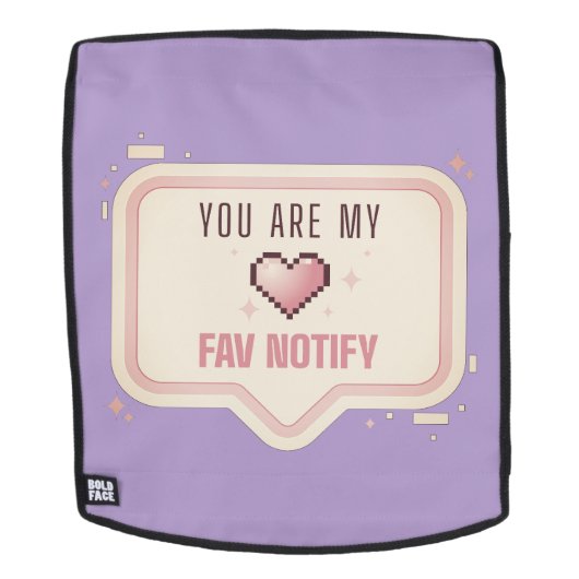 Sac À Dos Cœur de pixel Kawaii "Vous êtes ma notification pr (Devant amovible)