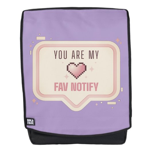 Sac À Dos Cœur de pixel mignon "Vous êtes ma notification pr (Devant)