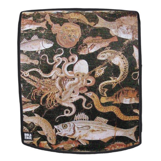 SAC À DOS COLLECTE POMPEII / OCÉAN - SCÈNE DE VIE MARINE (Devant amovible)