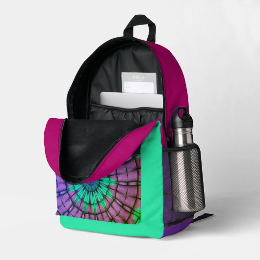 Sac à dos coloré magnifique, imprimé unique (Coin arrière droit (ouvert))