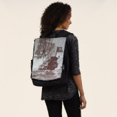 Sac À Dos COMBAT DE NAVIRE PIRATE Noir Blanc (Porté)