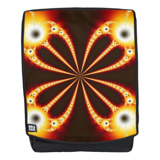Sac À Dos Conception géométrique noir et orange (Devant)