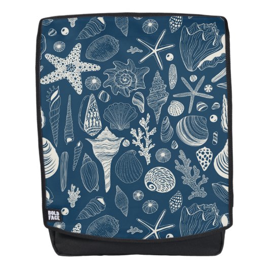 Sac À Dos Coques de mer sur bleu foncé (Devant)
