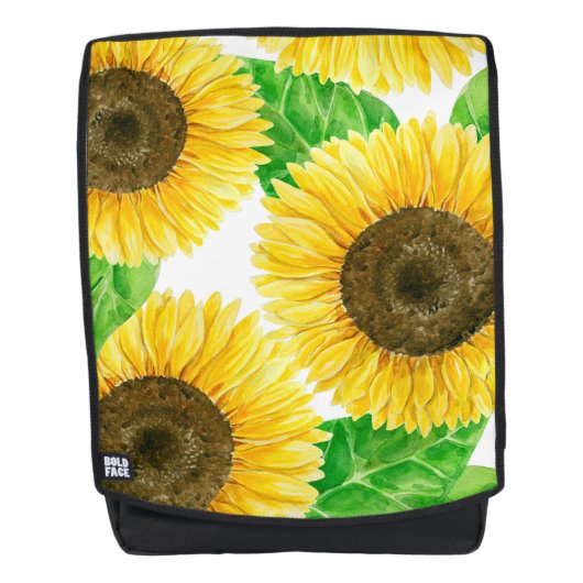 Sac À Dos Couleur d'eau des fleurs de soleil (Devant)